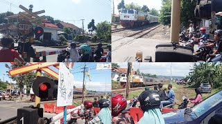 PERLINTASAN KERETA API RAME DI PWK | JPL 224 Pasar Jum'At Purwakarta