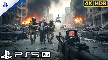 (PS5) De president redden van de Russen | Ultrarealistische gameplay [4K60FPSHDR] Call of Duty