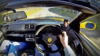 Put yourself into the driving seat of a giallo f355 spider, fitted
with tubi decat exhaust, momo racing wheel, fiorano handling pack and
michelotto remap pus...