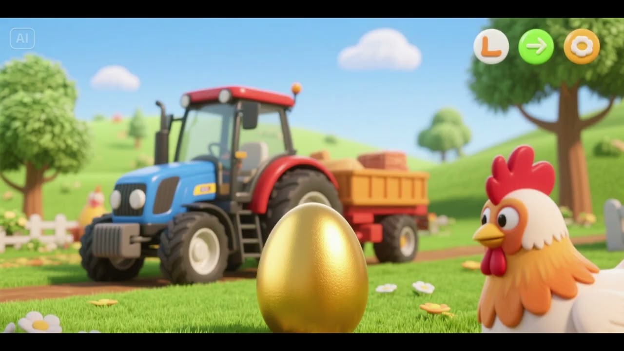 Tractor and Chicken’s Golden Egg Game | Farm Counting & Learning Song for Kids | Nursery Rhymes