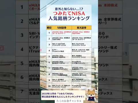 つみたてNISA人気銘柄ランキング#投資#転職#貯金