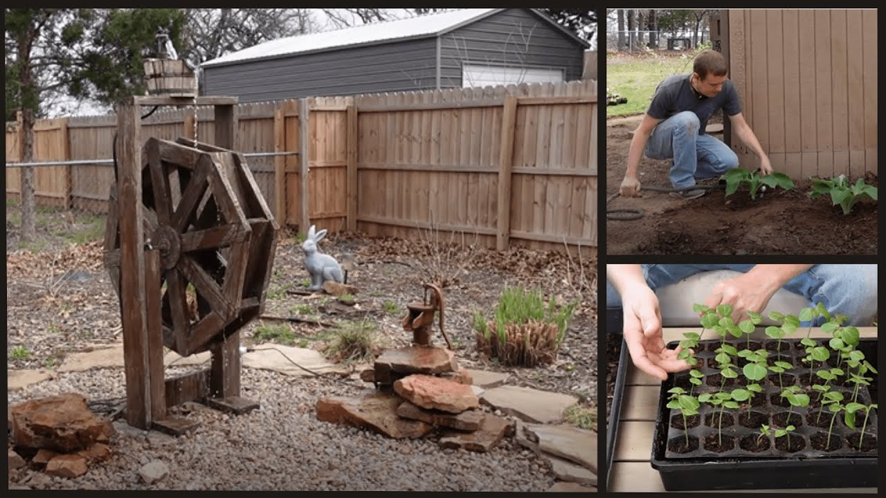 Potting Up Hibiscus Seedlings//Planting Hostas//Setting Up The Water Wheel!!