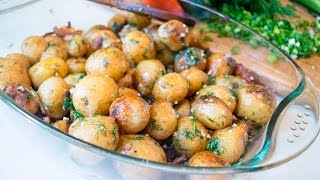 Молодой картофель с копченой грудинкой в духовке Молодой картофель с копченой грудинкой в духовке