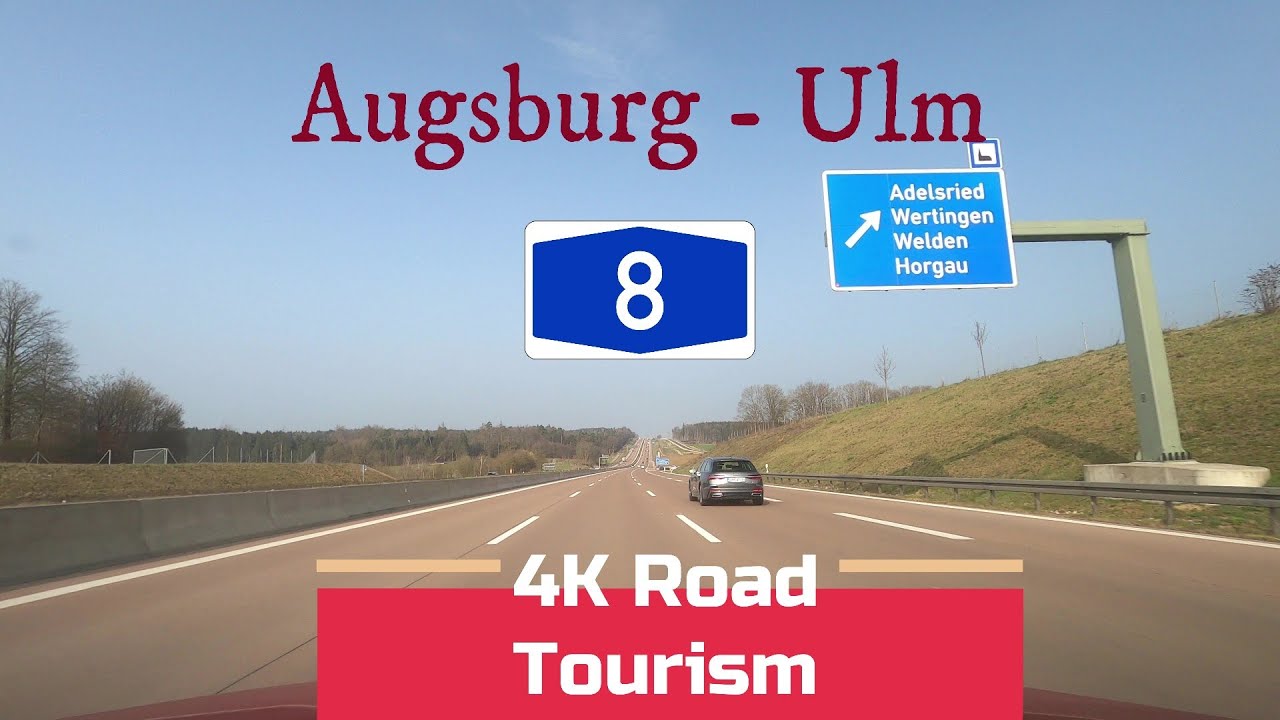 Driving in Germany from Augsburg to Ulm on A8