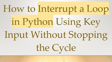 How to Interrupt a Loop in Python Using Key Input Without Stopping the Cycle