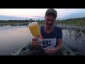 Ловля щуки на бутылки на торфяных разливах и немного спиннинга. Pike fishing on a plastic bottle.