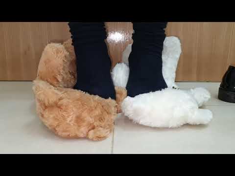 Week worn dirty socks trample teddy bears