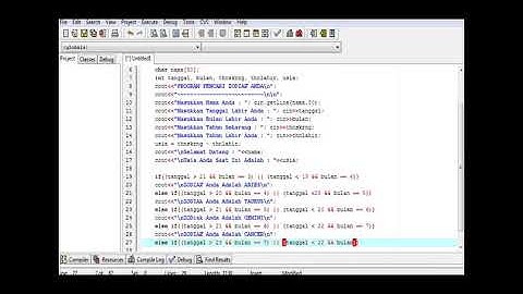 Tutorial Mebuat Program Zodiak Menggunakan DEV C++