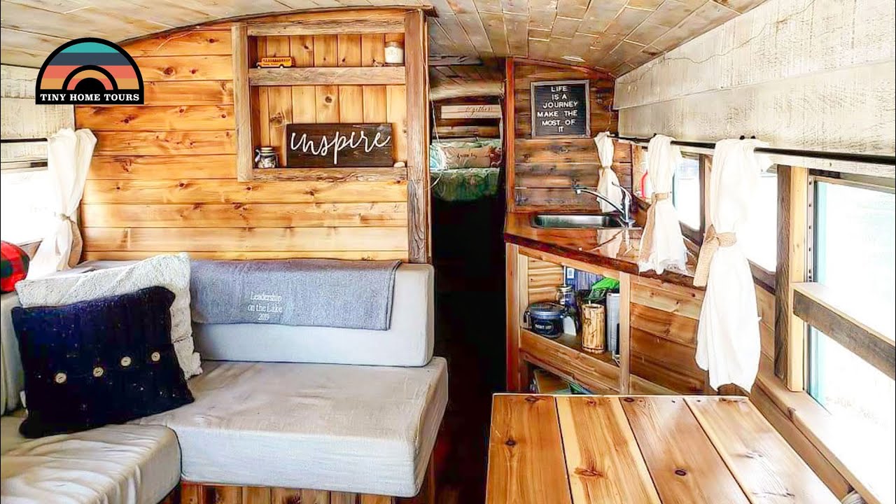 Couples DIY School Bus Conversion Economic Build For Full Time Travel