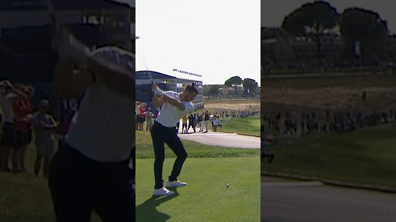 Gareth Bale drives par 4 with an IRON! 🤯