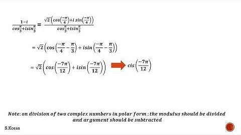complex numbers problems  polar form multiplication and division of complex numbers  in English