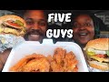 FIVE GUYS BURGERS & FRIES + CHINESE HONEY CHICKEN WINGS CARBANG | DOUBLE QUARTER POUND CHEESEBURGERS