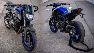 BUILDING MY Yamaha MT07 IN 10 MINUTES 💙 (4K) #blue