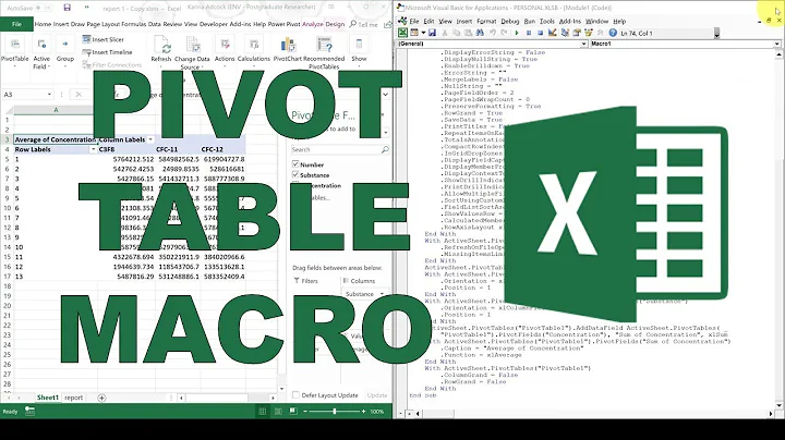 Simple pivot table using an excel macro