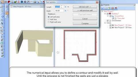 Numerical input of walls