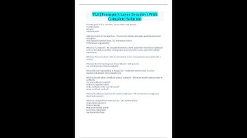 TLS Transport Layer Security With Complete Solution