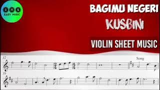 Karaoke || Bagimu Negeri - Kusbini || Violin Sheet Music
