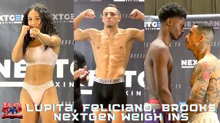 Luis Feliciano, Lupita Medina, Sincere Brooks Weigh Ins Nexgen 1 August 19Th Ko Artist Sports