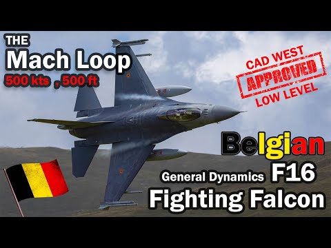 Belgian General Dynamics F16 Falcon at Cad West in the Mach Loop - Low Level LFA7 APPROVED ! In 4k