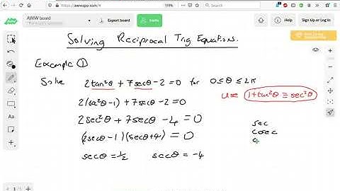 Solving Reciprocal Trig Equations