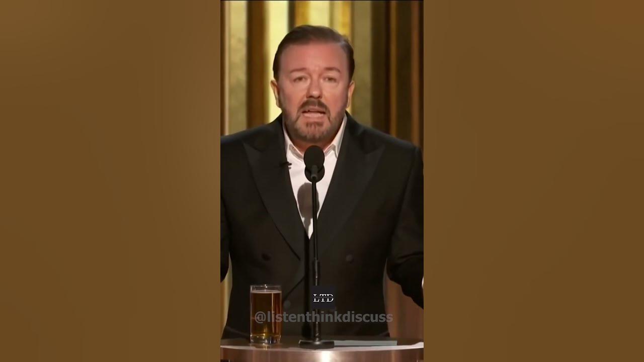 I don't care | Ricky Gervais in Hollywood Golden Globes - YouTube