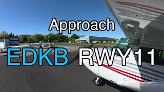 Approach EDKB Bonn-Hangelar RWY 11 - Strut View - Cessna 172 - 2026-04-30