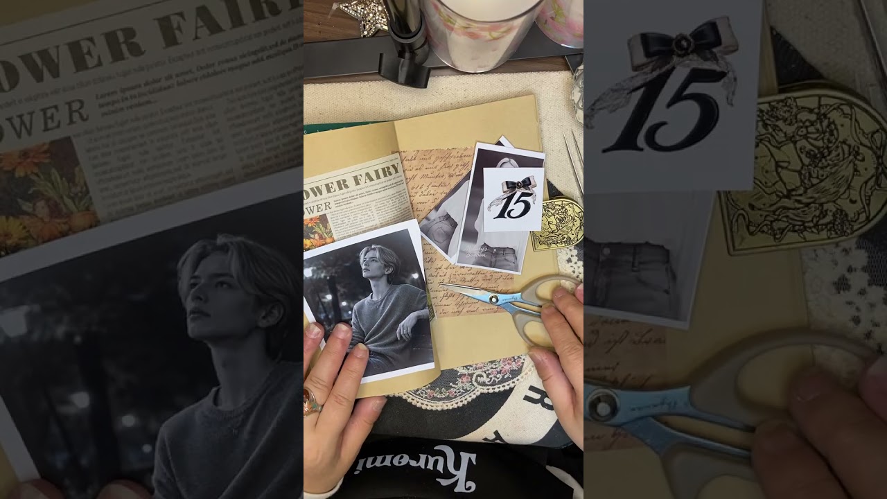 ポストカードを使ってコラージュ✨✨💘✨