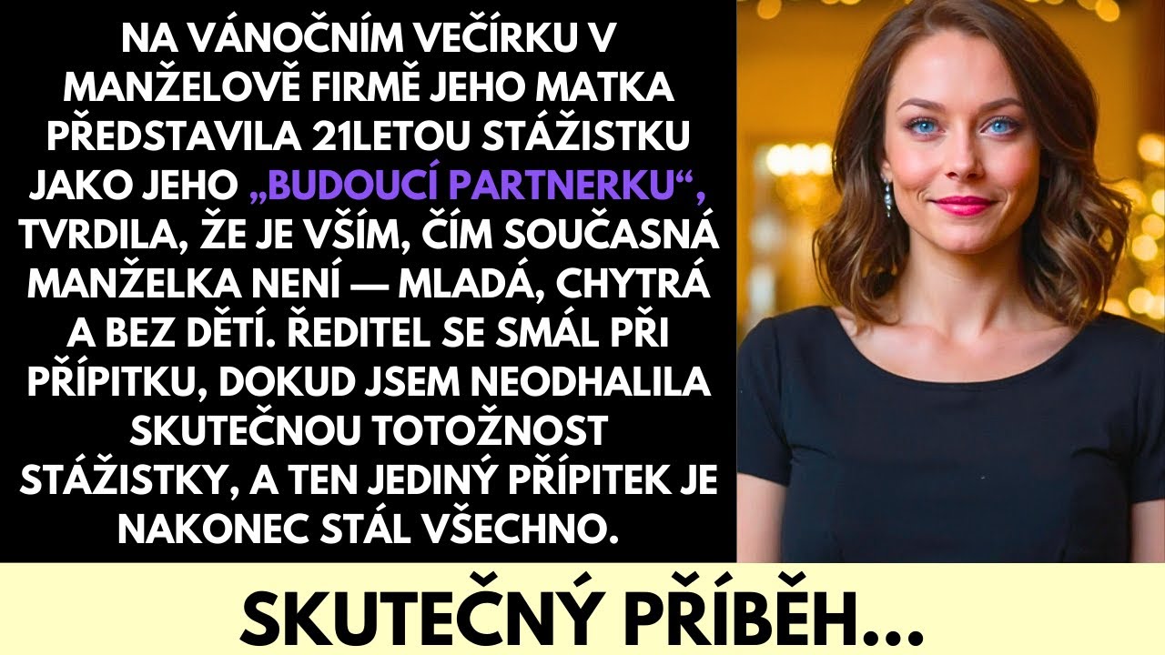 Stála jsem na firemním vánočním večírku a dívala se, jak moje tchyně zvedá skleničku a oznamuje celému představenstvu, že stážistka mého manžela je jeho budoucí nevěsta. David se usmíval,...