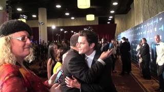 MATT BOMER (with SIMON HALLS) Stops for GREG HERNANDEZ on the GLAAD Carpet