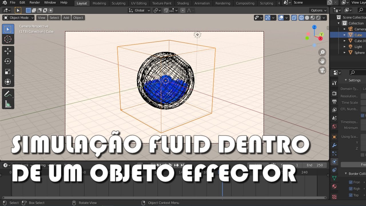 Blender 3D - SIMULAÇÃO FLUID DENTRO DE UM OBJETO EFFECTOR - YouTube