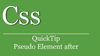 QuickTip #157 - CSS Tutorial - Pseudo Element | HTML | style | after