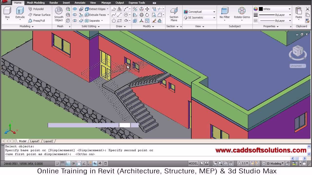 AutoCAD 3D  House  Modeling Tutorial  7 3D  Home  3D  