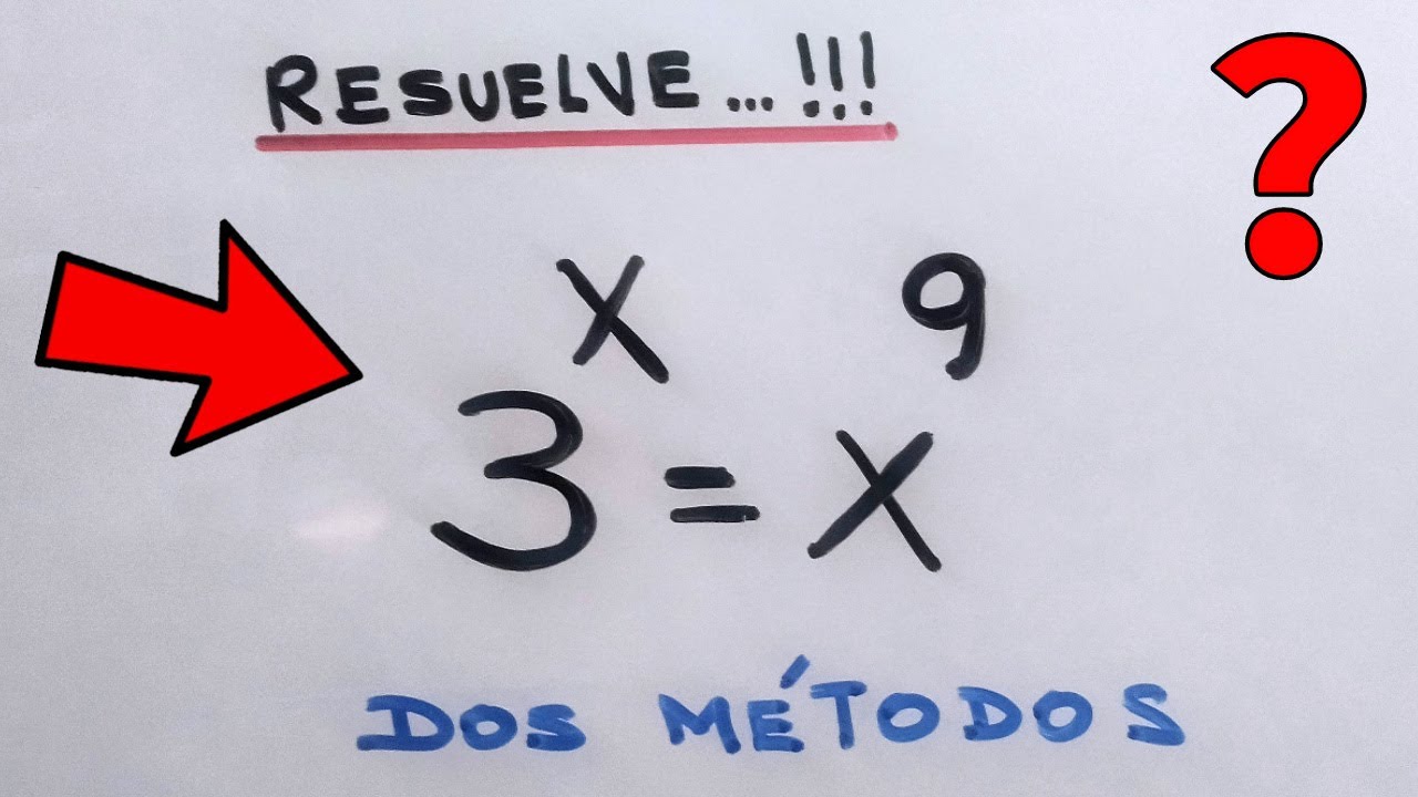 👉Cómo resolver 3^x = x^9 | Ecuación Exponencial Desafiante (2 Métodos)
