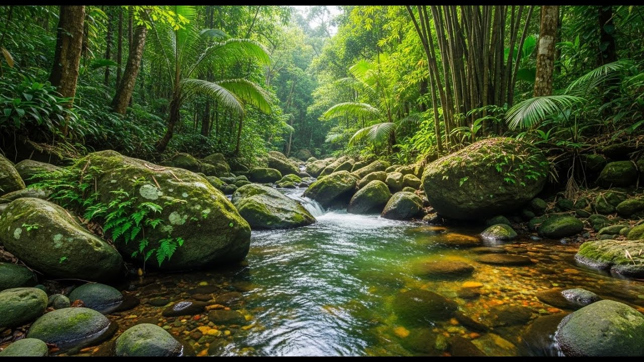 🌲 Peaceful Morning Stream & Birdsong | Relaxing Mountain Forest Sounds ...