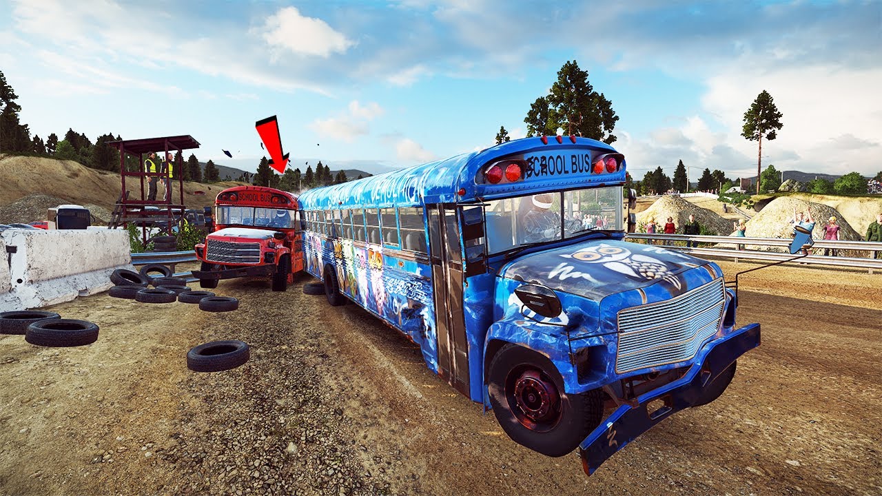 DEMOLICIÓN DE AUTO BUSES ESCOLAR MUCHOS ACCIDENTES | Wreckfest