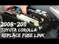 2008-2011 Toyota Corolla Fuse Link Replacement Fusible Alternator Fuse