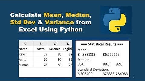 Mean, Median, Std Dev & Variance