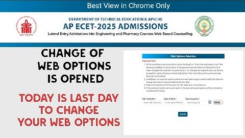 AP ECET 2025 Change of Web options Enabled || Change you options 