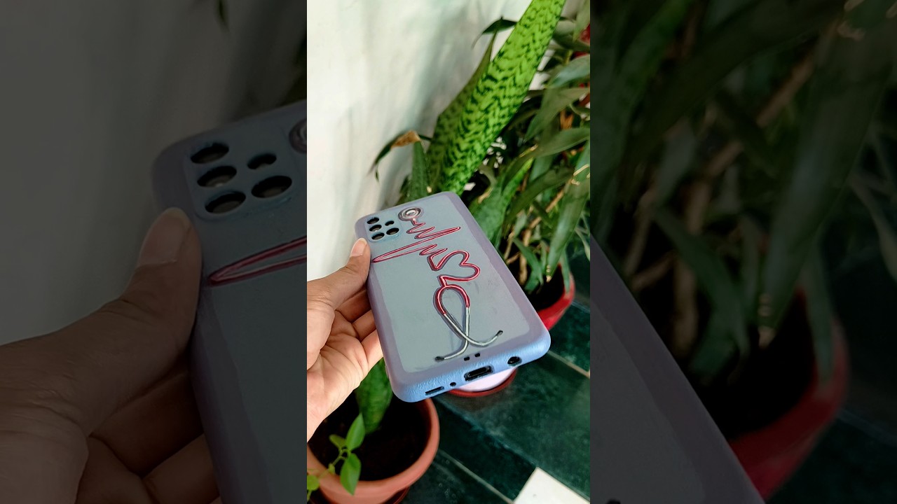 paint stethoscope 🩺 on phone cover😍 for my father🧑‍🎨 #giftideas#viral#acrylicpainting #youtubeshorts