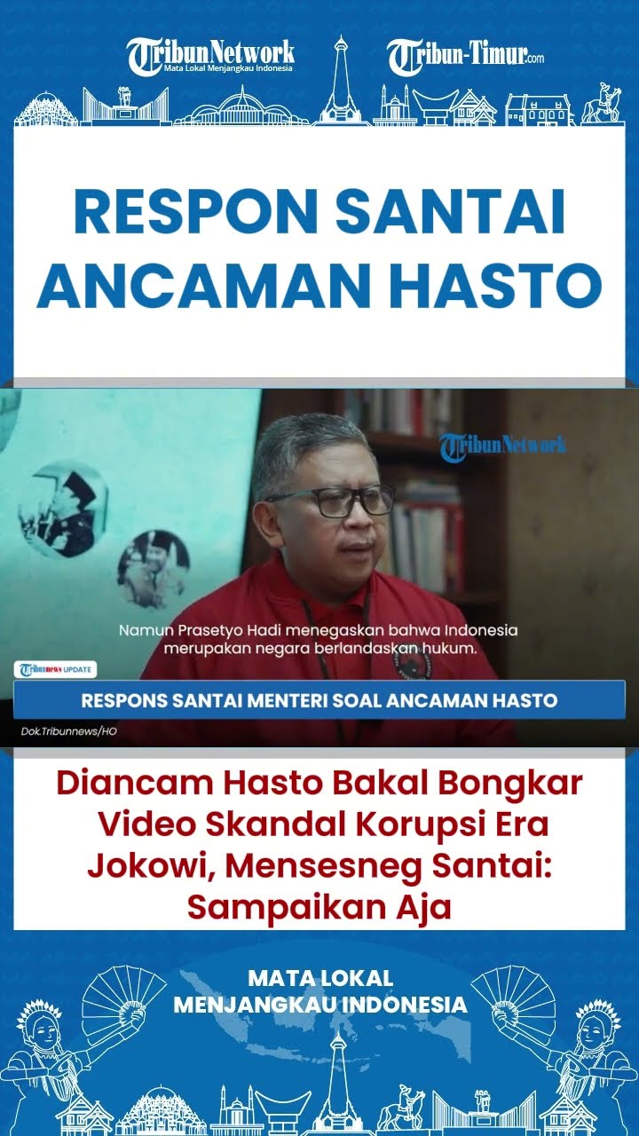 SHORT Respon Santai Mensesneg Soal Ancaman Video Skandal Era Jokowi Milik Hasto: Sampaikan Aja!