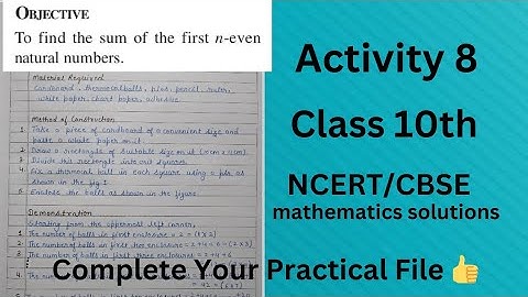 Maths Lab Activity 8 Class 10// Maths Practical// Class 10 Maths Activity Solution// CBSE board