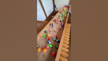 Marble Run (Course with 3 rotating buckets and wooden sound device) #3 #ASMR