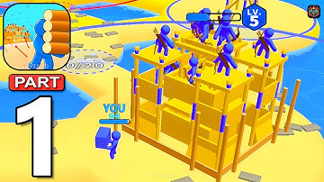 Stack Build IO - Gameplay Walkthrough Part 1 Stickman Stack Tournament Tower Defense (Android,iOS)