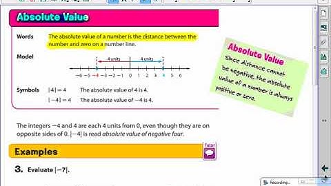 Ch5 Lesson 2   Absolute Value video lecture