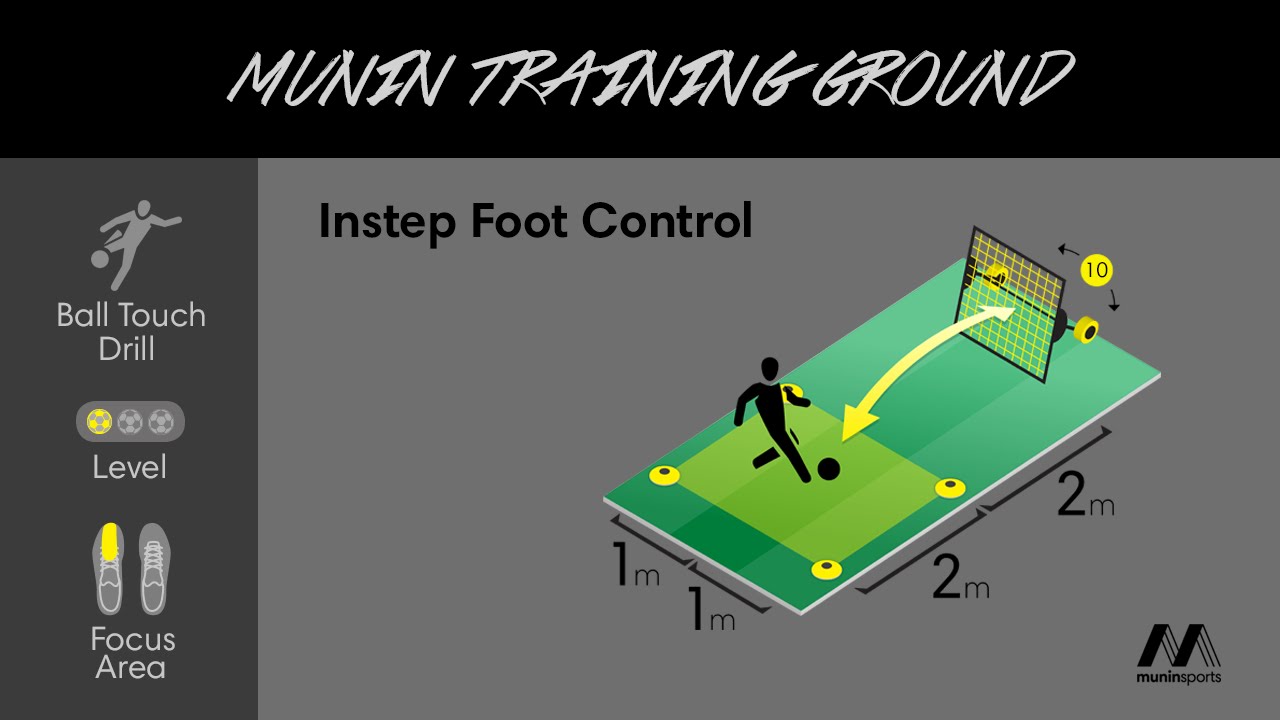 Instep Foot Control Left Foot (Ball Touch Drill 10) YouTube