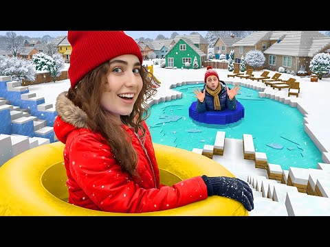 بنيت اكبر ملاهي ثلجية في ماين كرافت 