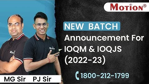 New Batch Date Announcement IOQM and IOQJS 2022-23 | Motion Foundation | PJ Sir | MG Sir|