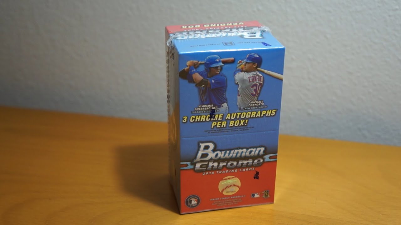 2016 Bowman Chrome Vending 1 box break! Nice Blue /150! YouTube