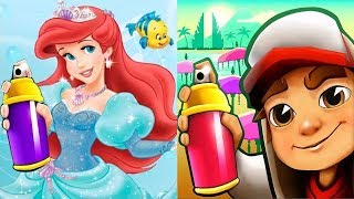 Subway Surfers TRICKY vs SNOW Princess vs ARIEL Princess Subway Run Gameplay HD screenshot 5