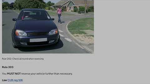Theory Test made easy: the audio-visual Highway Code. Rules 200 to 203 (Reversing)